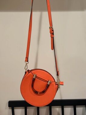 Orange Round Crossbody Bag - Women